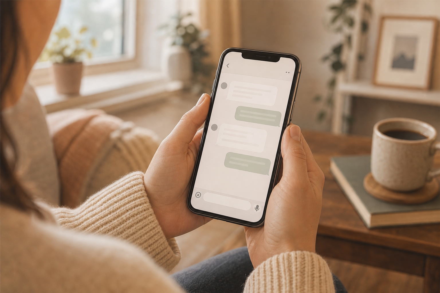Warning signs of a bank transfer scam on a mobile phone